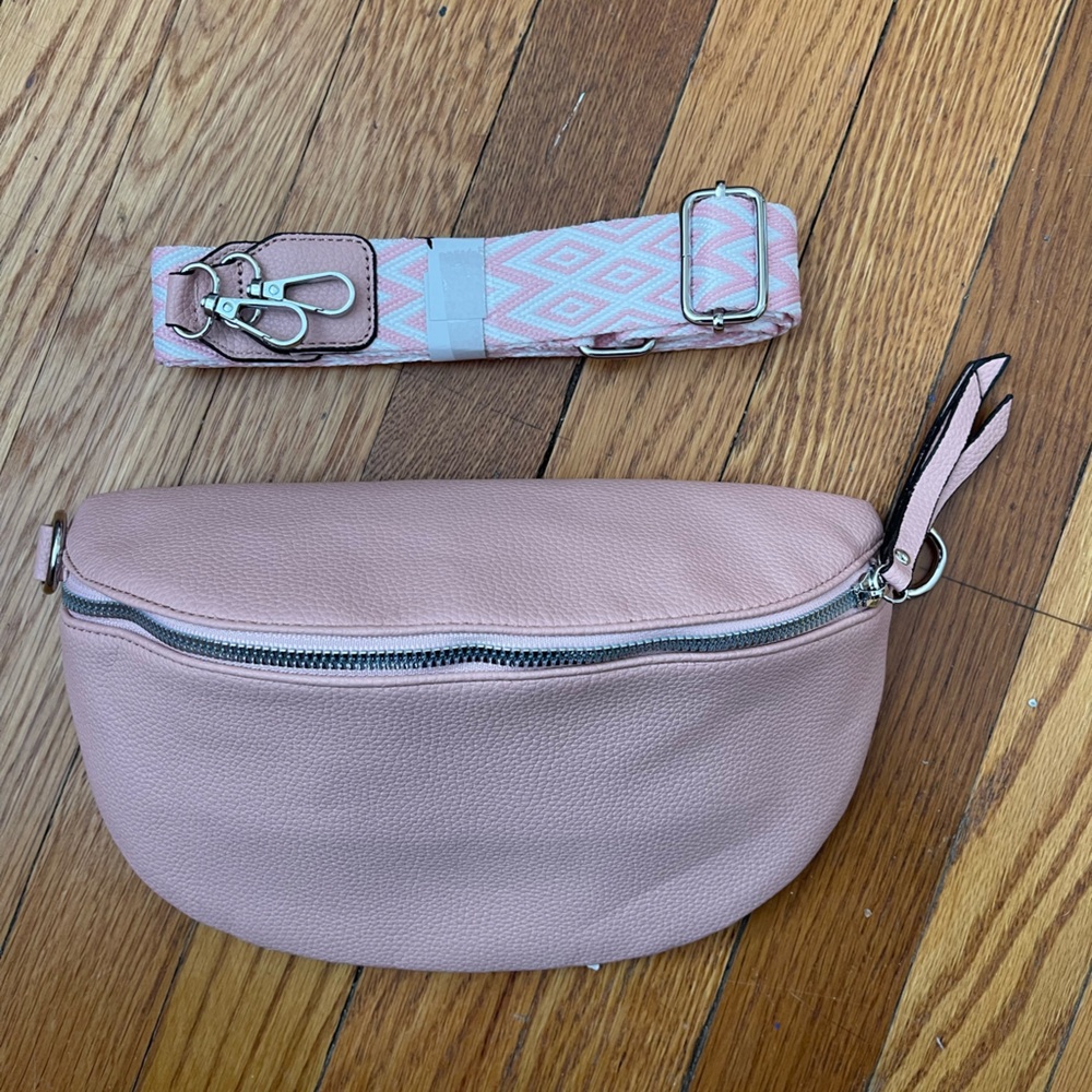 Pink Crossbody Bag with Strap